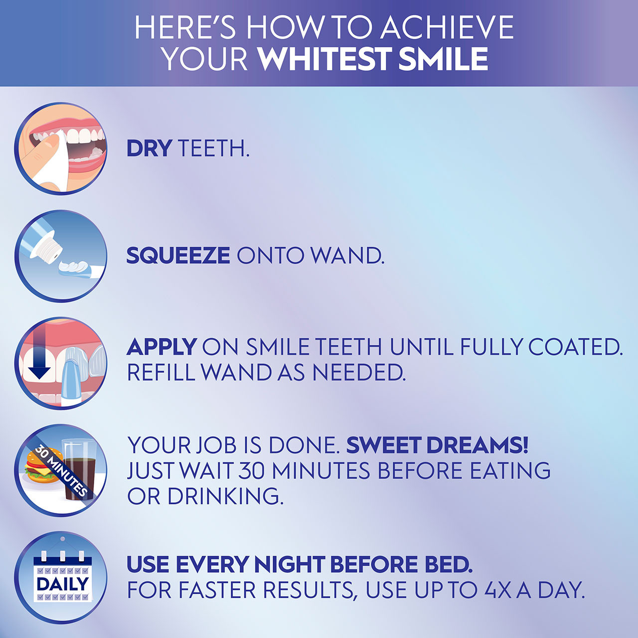 Oral-B 3DWhite Daily Whitening Serum Overnight Freshness Accessories Blue | USA_OB58612