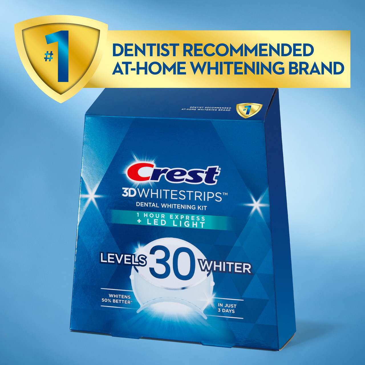 Oral-B Crest 3DWhitestrips Dental Whitening Kit 1 Hour Express + LED Accessories Light | USA_OB85324