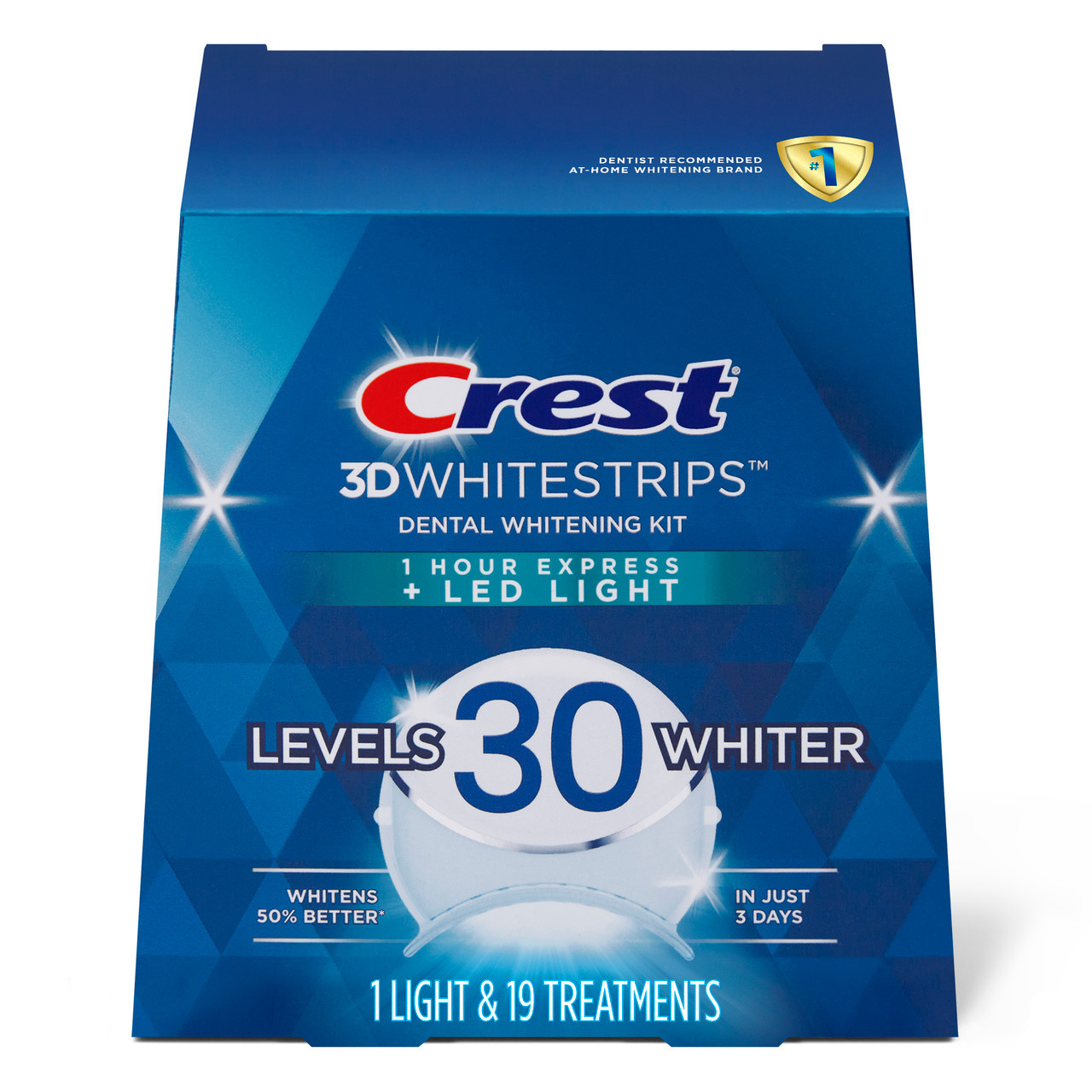 Oral-B Crest 3DWhitestrips Dental Whitening Kit 1 Hour Express + LED Accessories Light | USA_OB85324