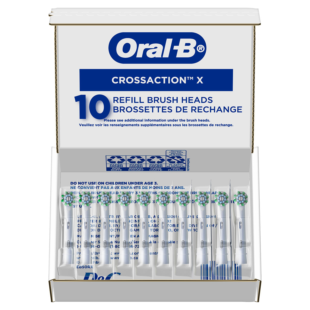 Oral-B CrossAction X-Filament Others Brush Heads Blue | USA_OB89557