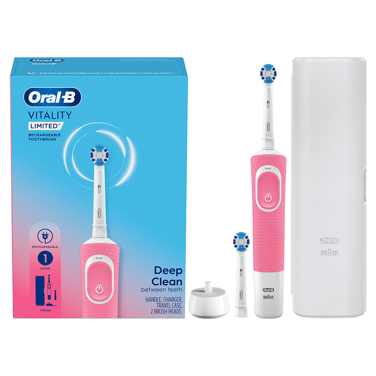 Oral-B Vitality Limited Rechargeable Pro Series White / Pink | USA_OB31734