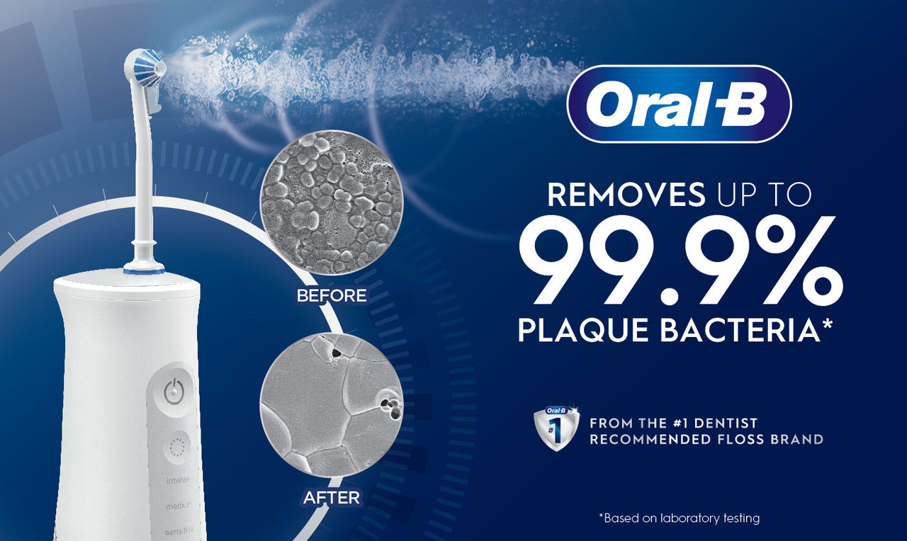 Oral-B Water Flosser Advanced, Portable Oral Irrigator Handle Accessories White | USA_OB25184